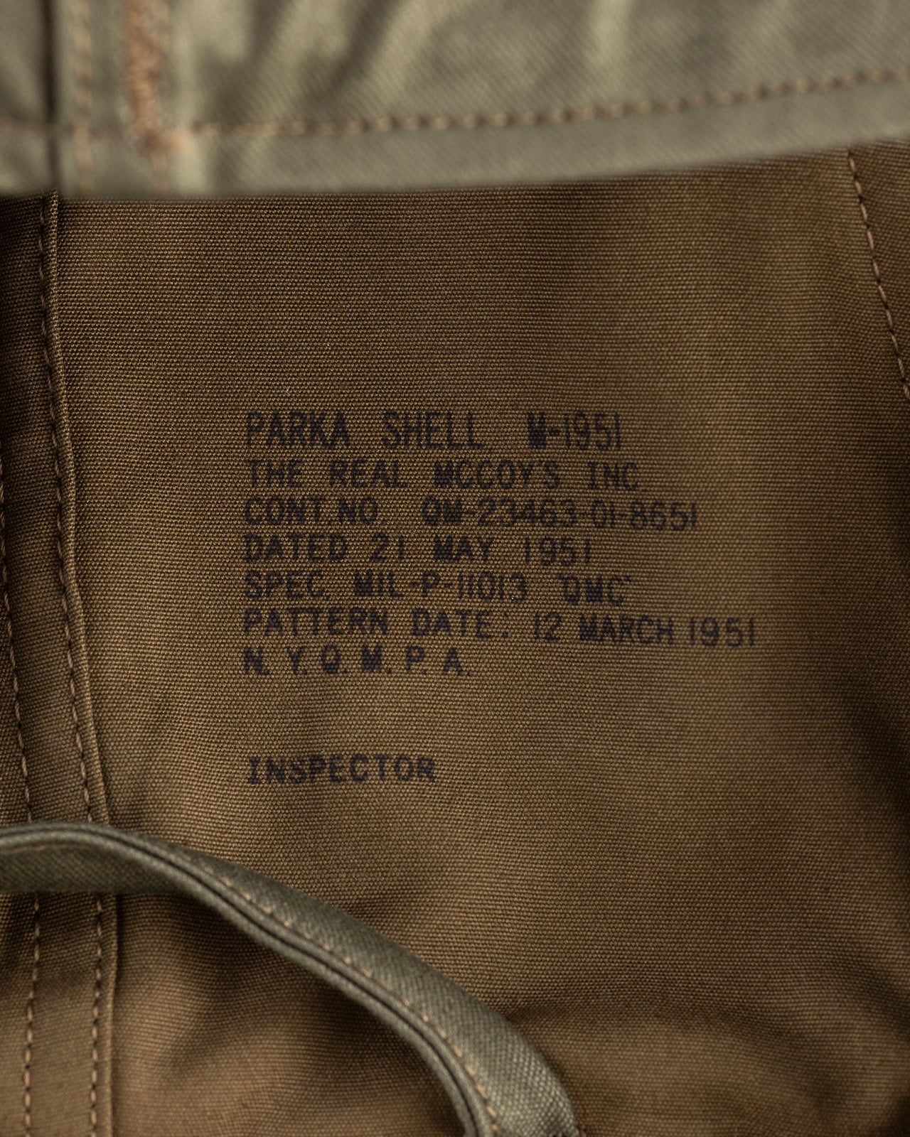 The Real McCoy's PARKA-SHELL, M-1951 (Model 220) - Standard & Strange