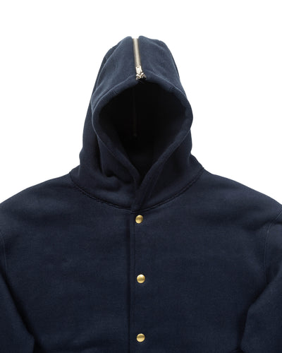 The Real McCoy's Snap Button Hooded Sweatshirt - Midnight Blue - Standard & Strange