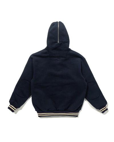 The Real McCoy's Snap Button Hooded Sweatshirt - Midnight Blue - Standard & Strange