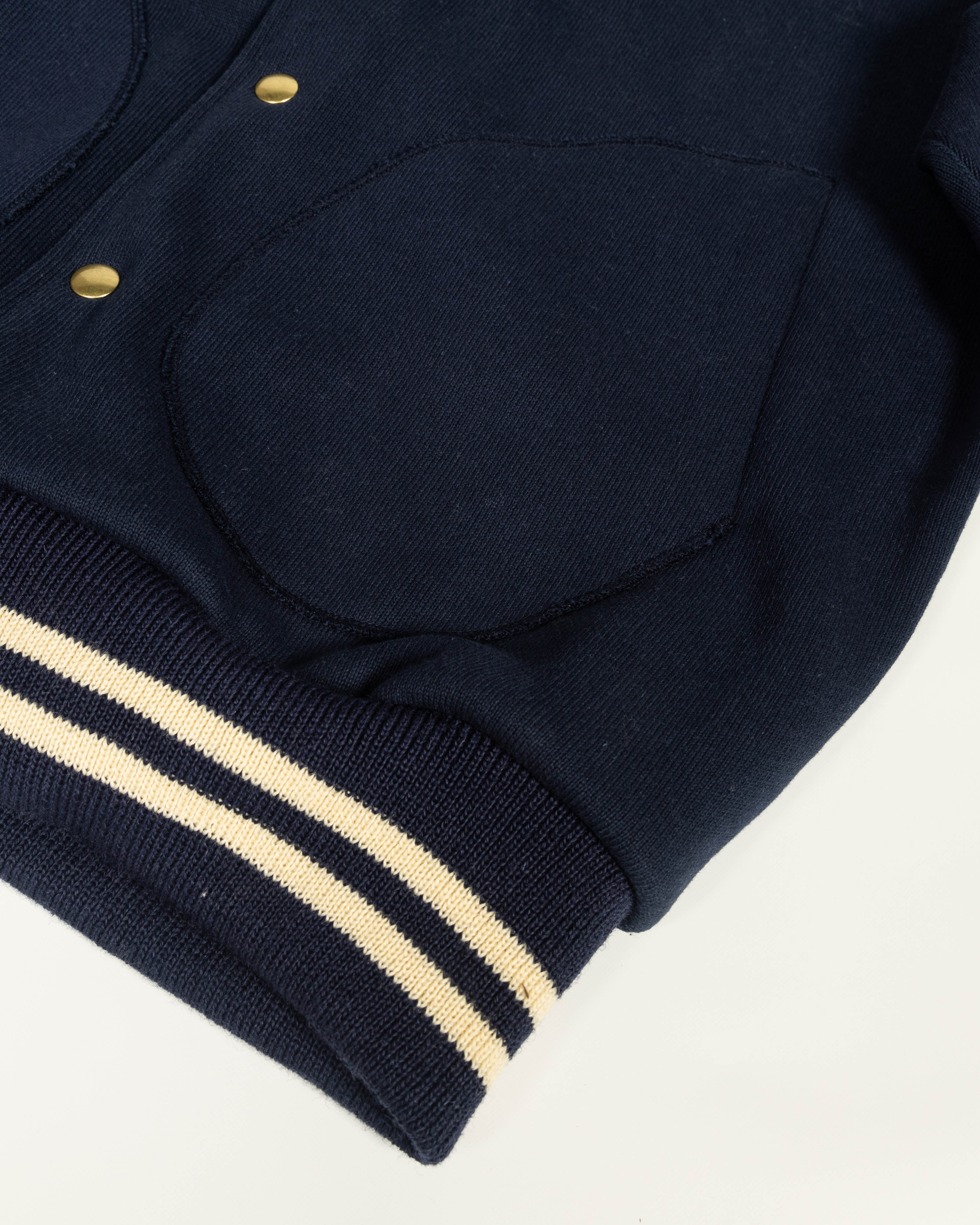 The Real McCoy's Snap Button Hooded Sweatshirt - Midnight Blue - Standard & Strange