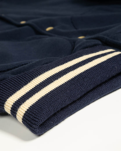 The Real McCoy's Snap Button Hooded Sweatshirt - Midnight Blue - Standard & Strange