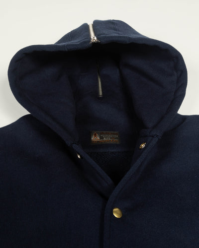 The Real McCoy's Snap Button Hooded Sweatshirt - Midnight Blue - Standard & Strange