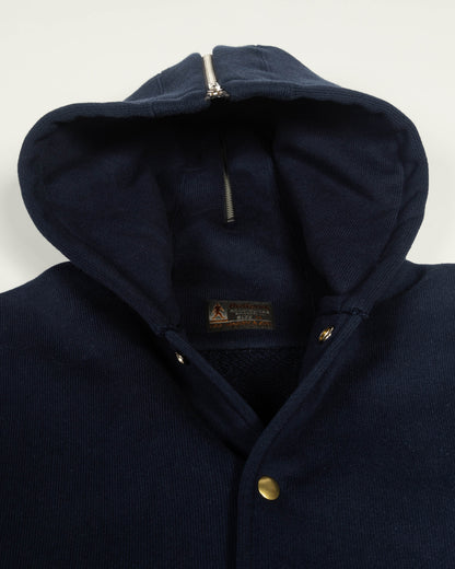 The Real McCoy's Snap Button Hooded Sweatshirt - Midnight Blue - Standard & Strange