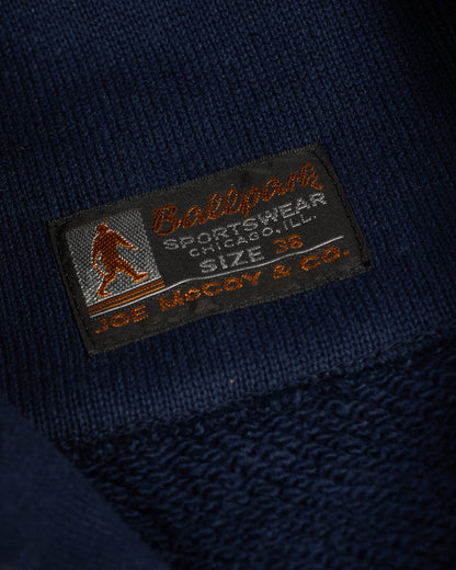 The Real McCoy's Snap Button Hooded Sweatshirt - Midnight Blue - Standard & Strange