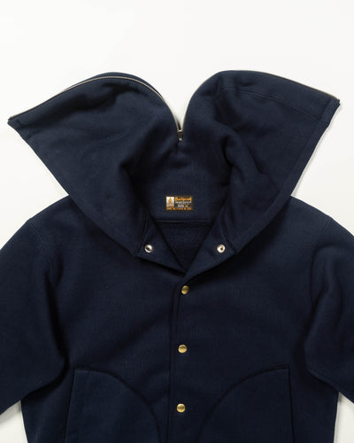 The Real McCoy's Snap Button Hooded Sweatshirt - Midnight Blue - Standard & Strange