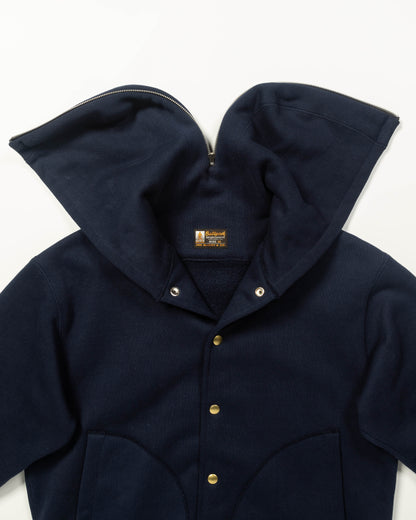 The Real McCoy's Snap Button Hooded Sweatshirt - Midnight Blue - Standard & Strange