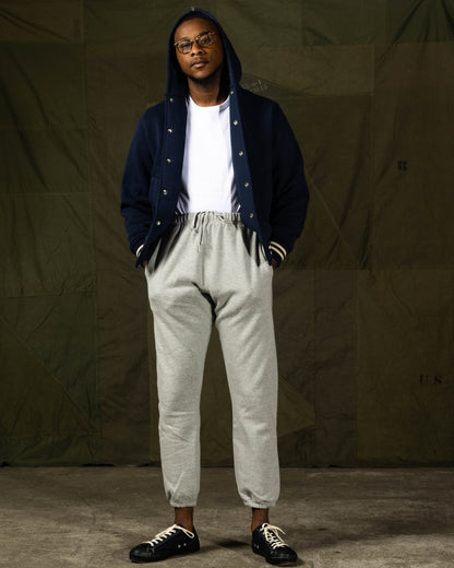 The Real McCoy's Snap Button Hooded Sweatshirt - Midnight Blue - Standard & Strange