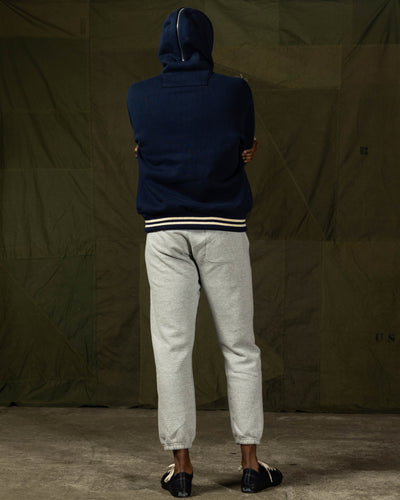 The Real McCoy's Snap Button Hooded Sweatshirt - Midnight Blue - Standard & Strange