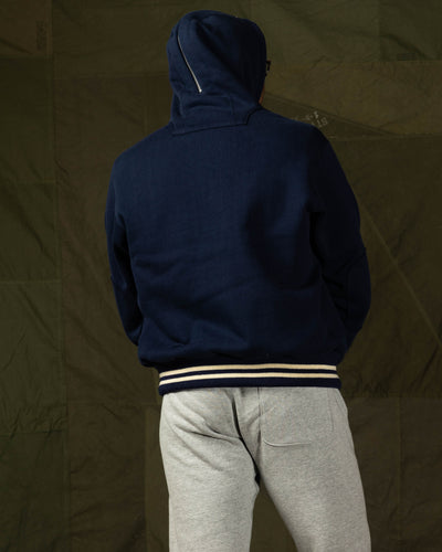 The Real McCoy's Snap Button Hooded Sweatshirt - Midnight Blue - Standard & Strange