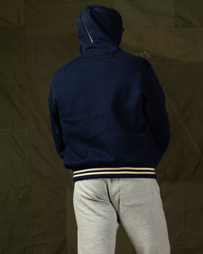 The Real McCoy's Snap Button Hooded Sweatshirt - Midnight Blue - Standard & Strange