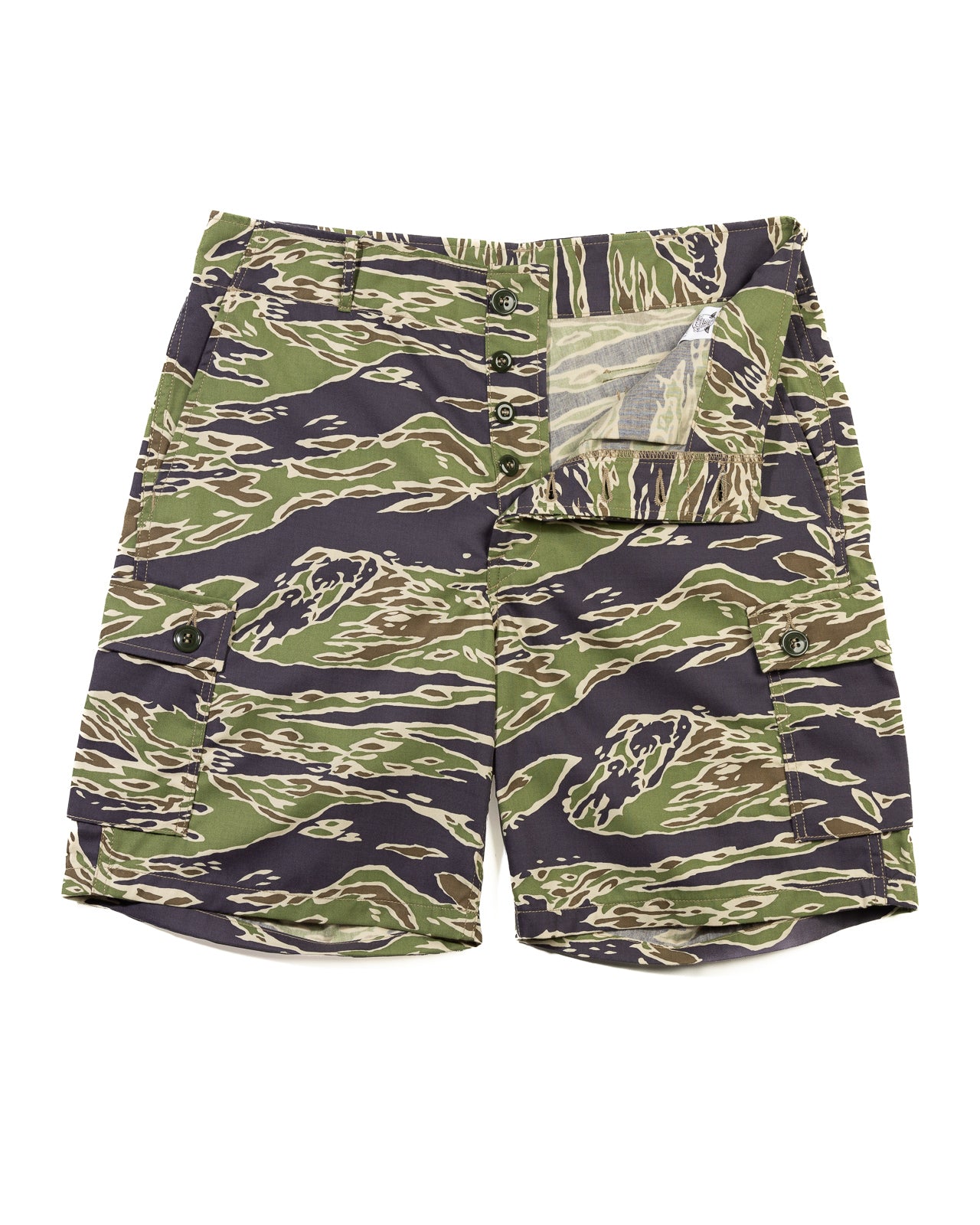 The Real McCoy's Tiger Camouflage Civilian Shorts - Late War Green - Standard & Strange