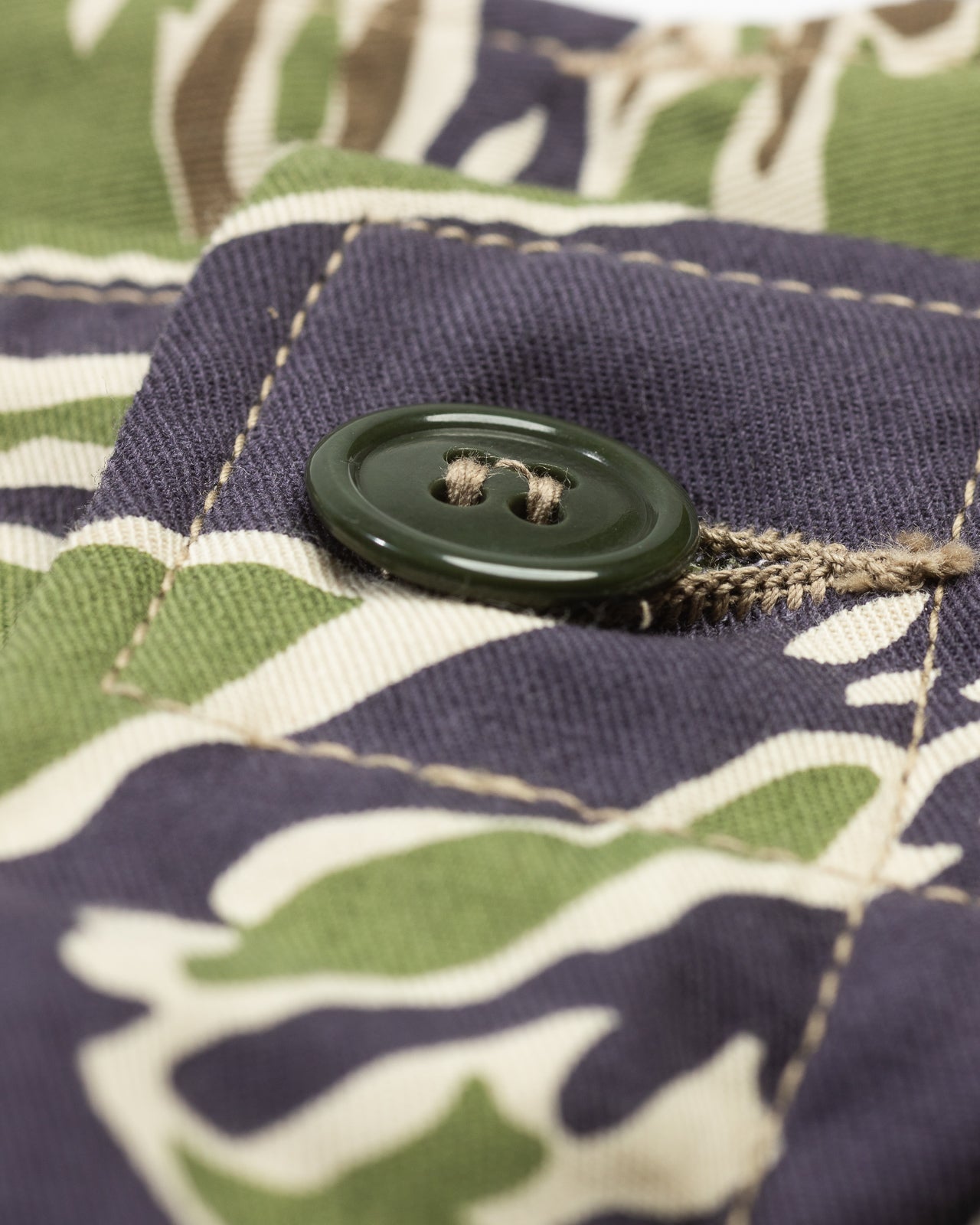 The Real McCoy's Tiger Camouflage Civilian Shorts - Late War Green