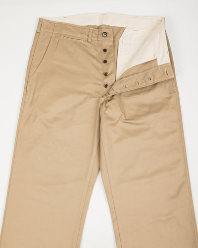 The Real McCoy's Trousers, Cotton, Khaki, 1945 - Khaki - Standard & Strange