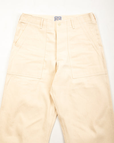 The Real McCoy's Utility Trousers / White HBT - Ecru - Standard & Strange