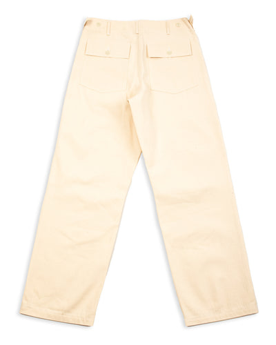 The Real McCoy's Utility Trousers / White HBT - Ecru - Standard & Strange