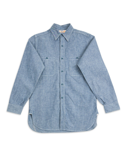 The Real McCoy's U.S. Navy Chambray L/S Shirt - Light Blue - Standard & Strange