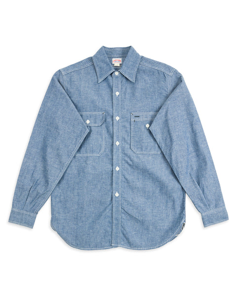 The Real McCoy's 8HU Chambray Serviceman Shirt - Light Blue - Standard & Strange