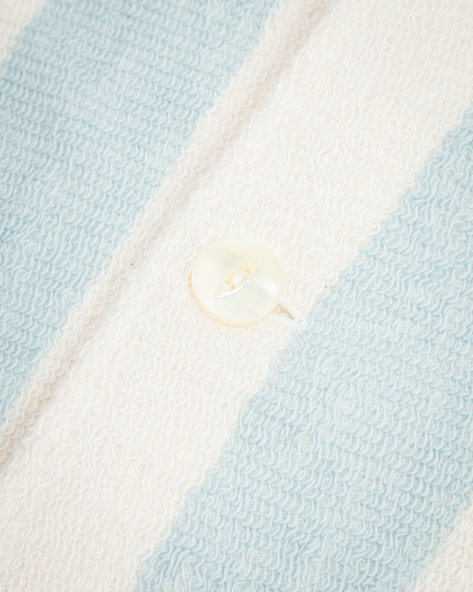 The Real McCoy's Stripe Cotton Pile Beach Shirt - Light Blue - Standard & Strange