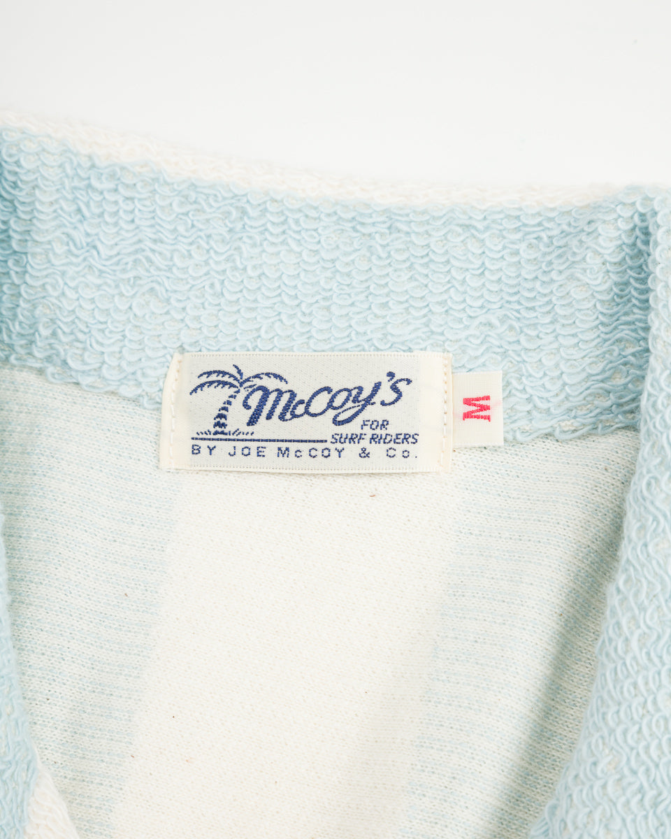 The Real McCoy's Stripe Cotton Pile Beach Shirt - Light Blue - Standard & Strange