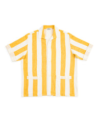 The Real McCoy's Stripe Cotton Pile Beach Shirt - Yellow - Standard & Strange