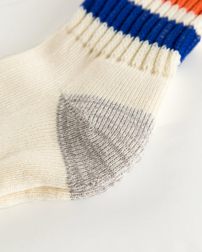 RoToTo Coarse Ribbed Old School Socks - Blue/Orange - Standard & Strange