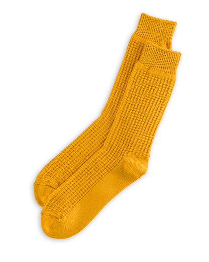 RoToTo Cotton Waffle Socks - Mustard - Standard & Strange