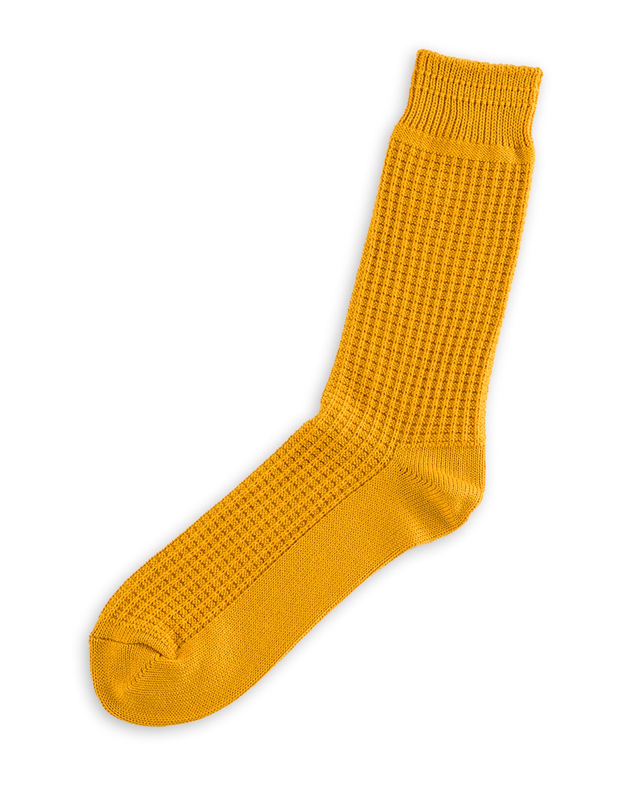 RoToTo Cotton Waffle Socks - Mustard - Standard & Strange