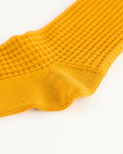 RoToTo Cotton Waffle Socks - Mustard - Standard & Strange