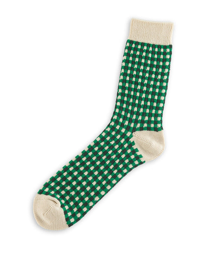 RoToTo Gingham Check Socks - Green - Standard & Strange