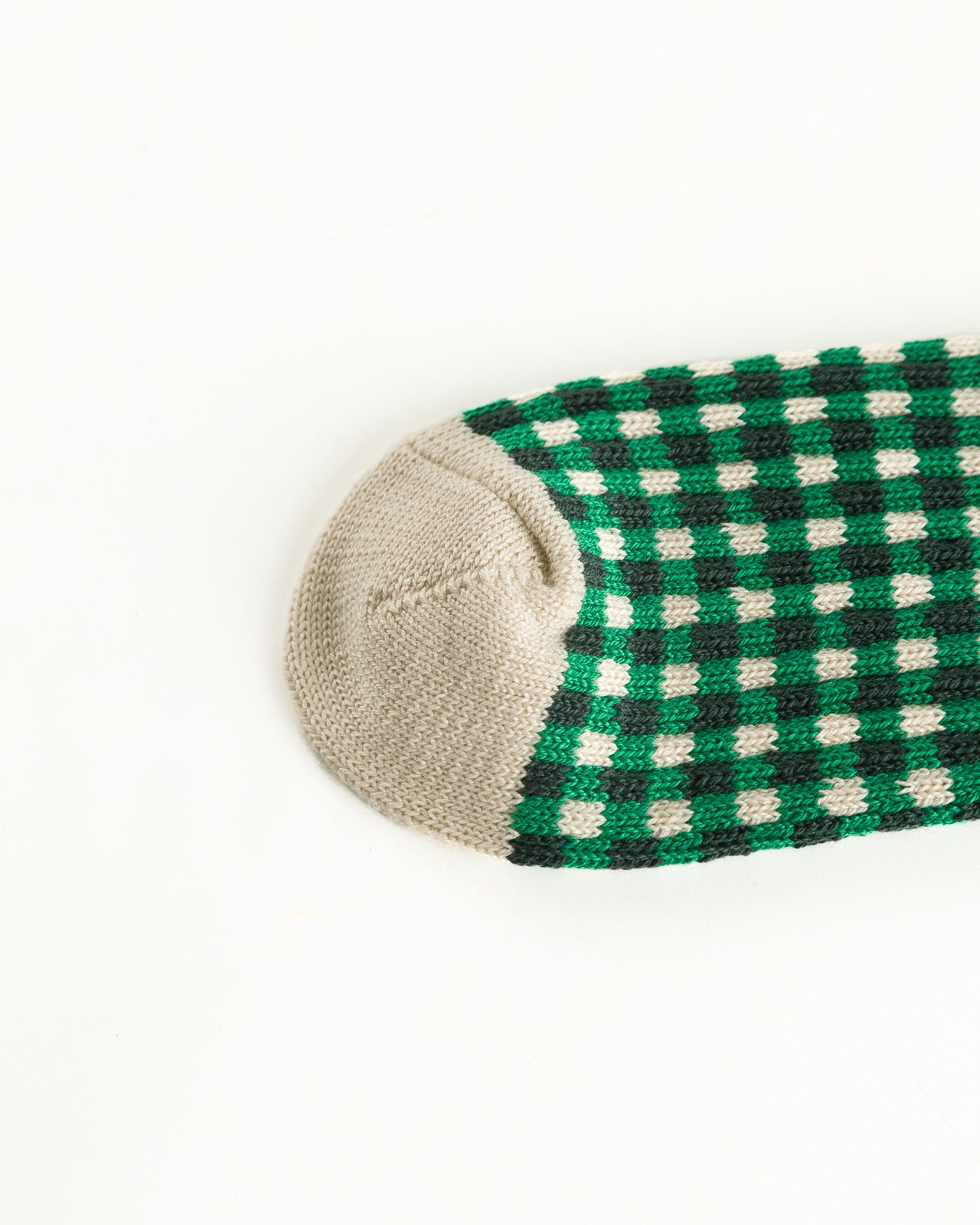 RoToTo Gingham Check Socks - Green - Standard & Strange