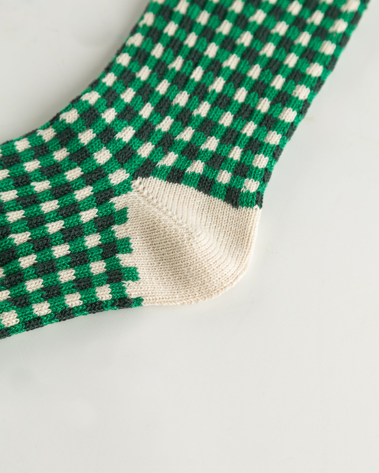 RoToTo Gingham Check Socks - Green - Standard & Strange