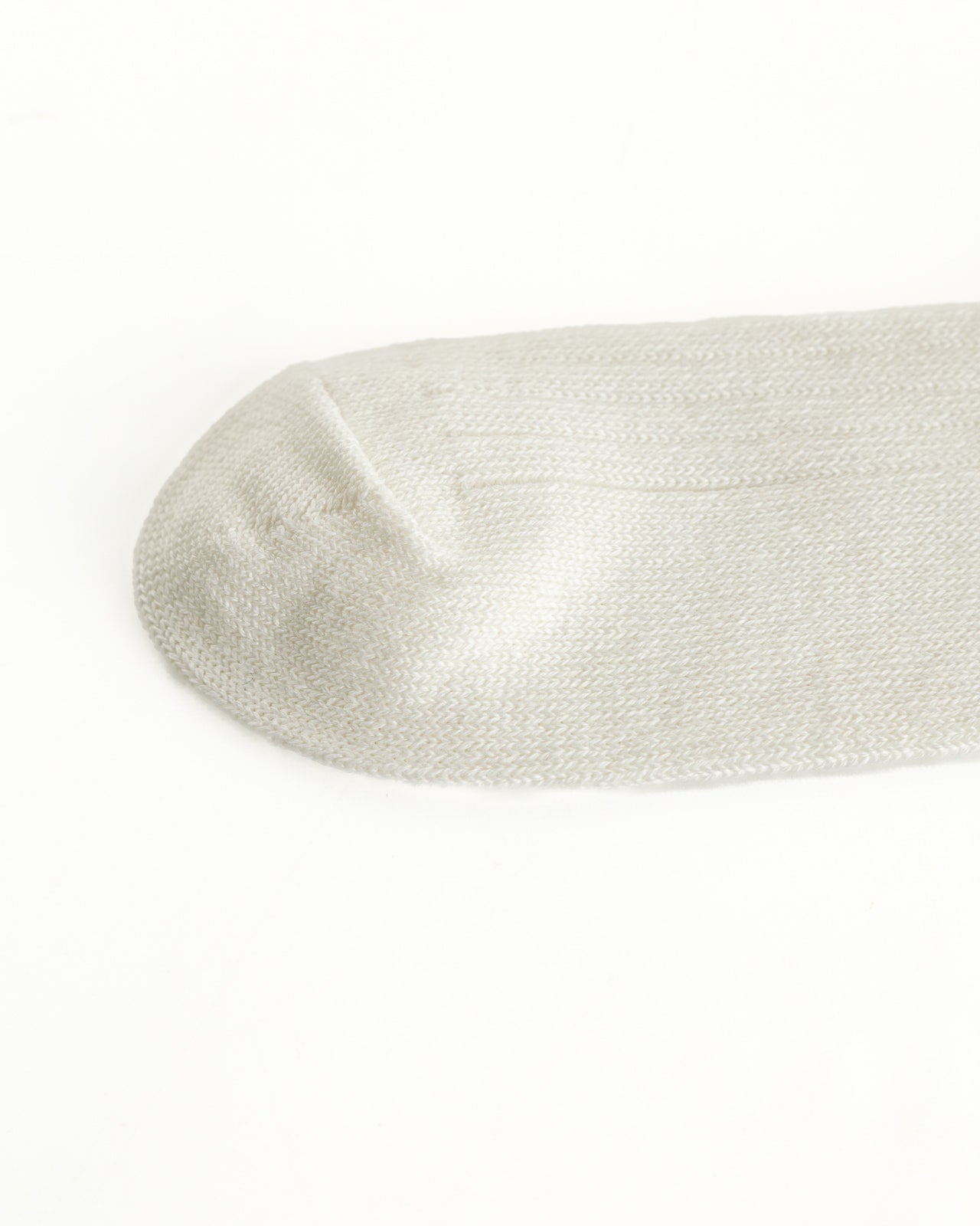 RoToTo Linen/Cotton Ribbed Crew Socks - Off White - Standard & Strange