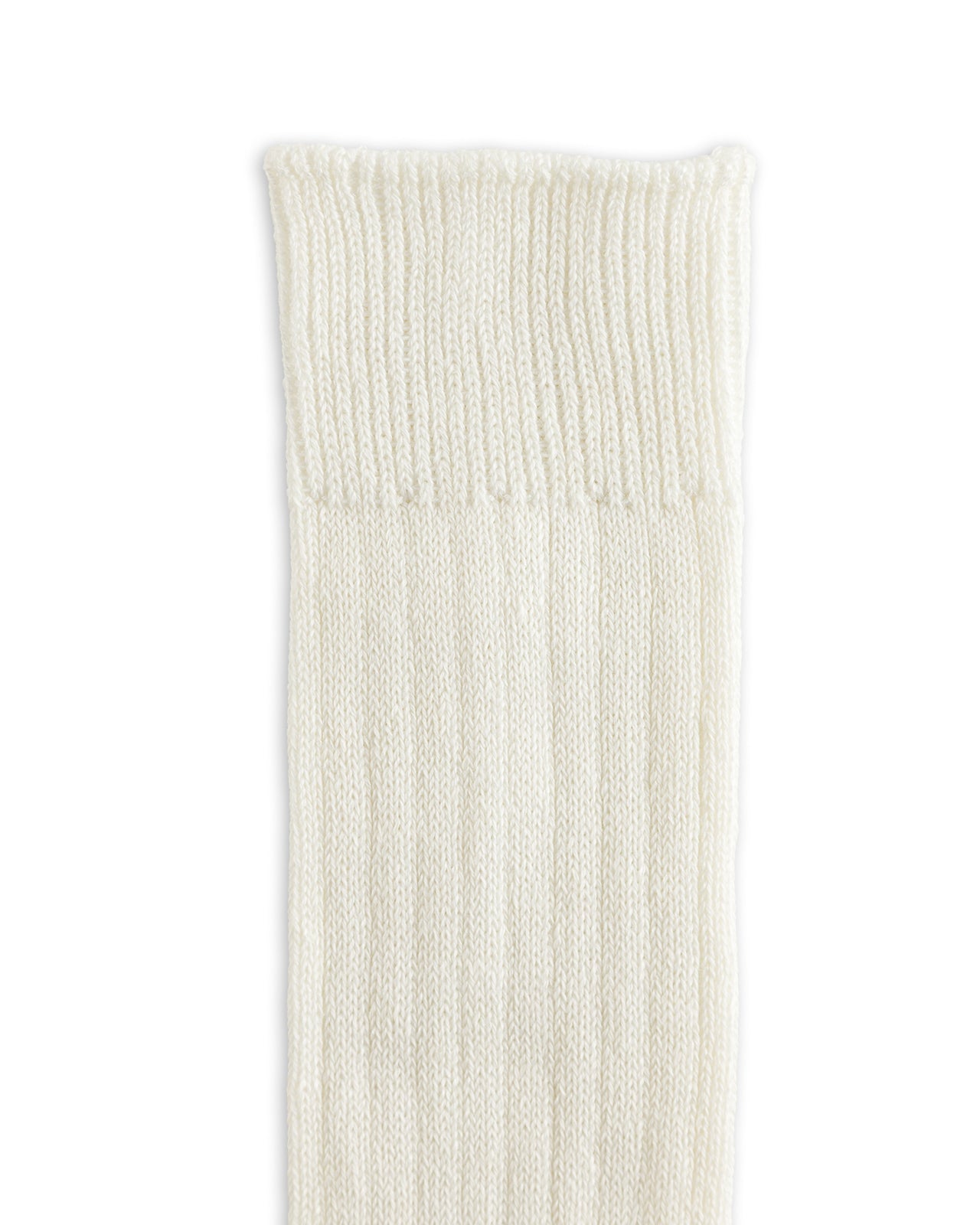 RoToTo Linen/Cotton Ribbed Crew Socks - Off White - Standard & Strange