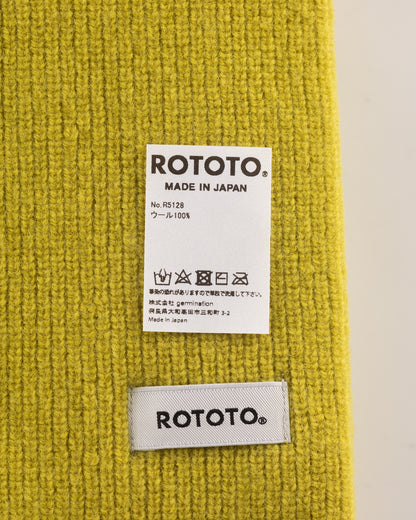 RoToTo Merino Lambswool Sock Knit Scarf - Lime - Standard & Strange