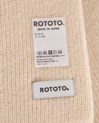 RoToTo Merino Lambswool Sock Knit Scarf - Off White - Standard & Strange