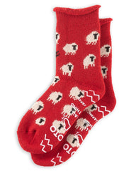 RoToTo Pile Room Socks "Sheep" - Red - Standard & Strange