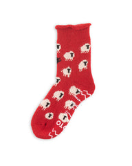 RoToTo Pile Room Socks "Sheep" - Red - Standard & Strange