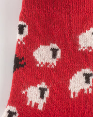 RoToTo Pile Room Socks "Sheep" - Red - Standard & Strange