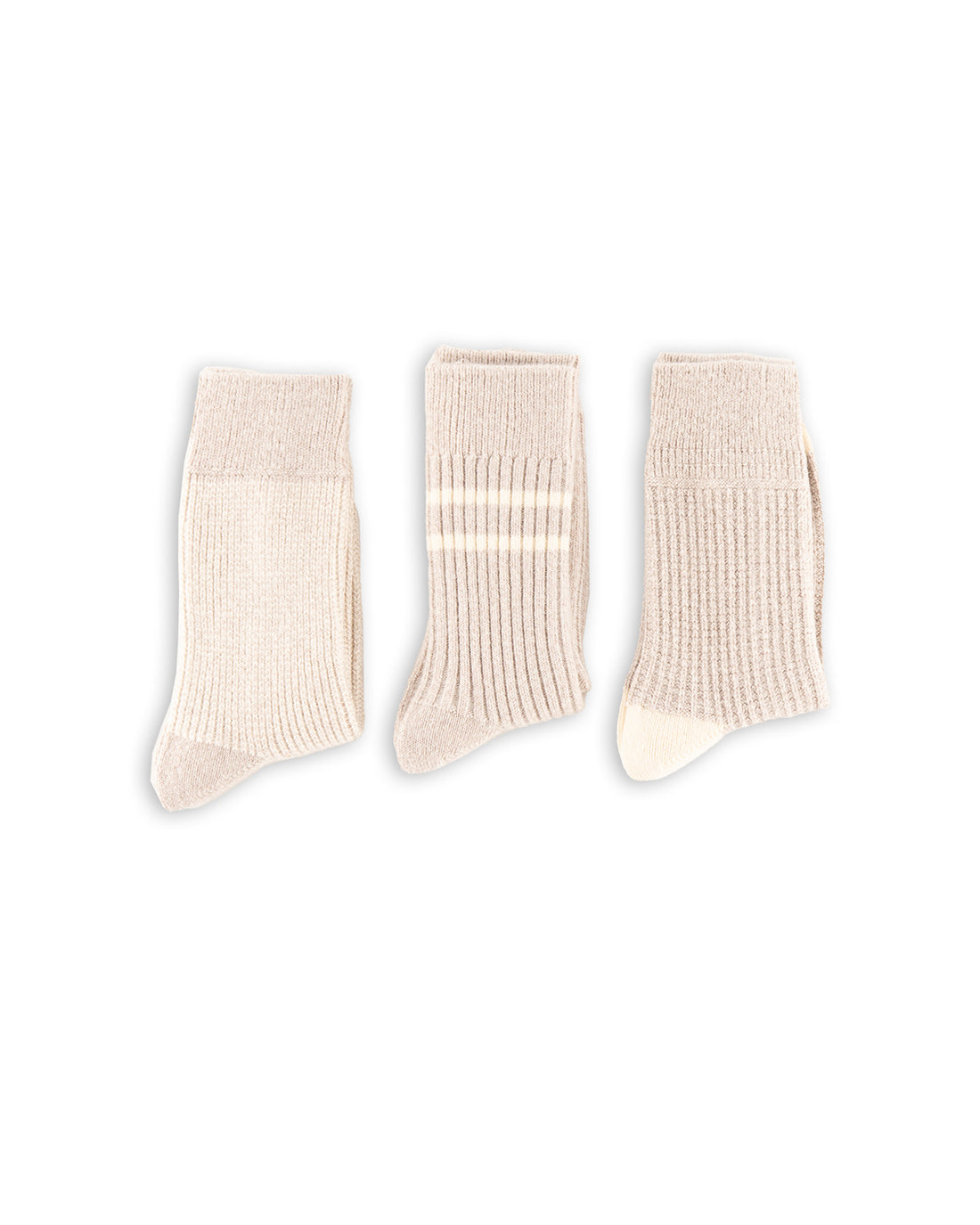 RoToTo Recycled Cotton/Wool Daily 3-pack Socks - Gray/Off White - Standard & Strange