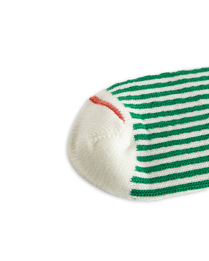 RoToTo Vertical Stripe Socks - White/Green - Standard & Strange