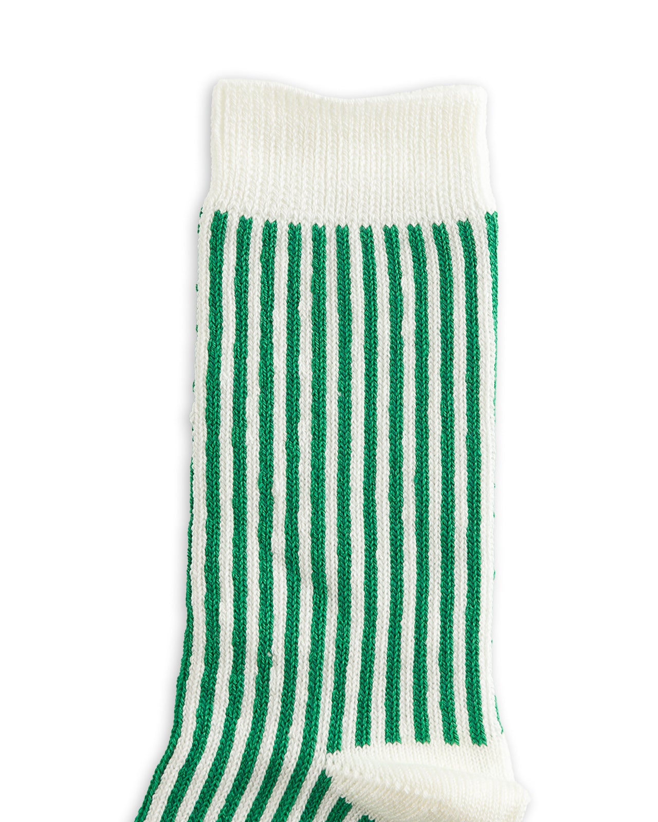 RoToTo Vertical Stripe Socks - White/Green - Standard & Strange
