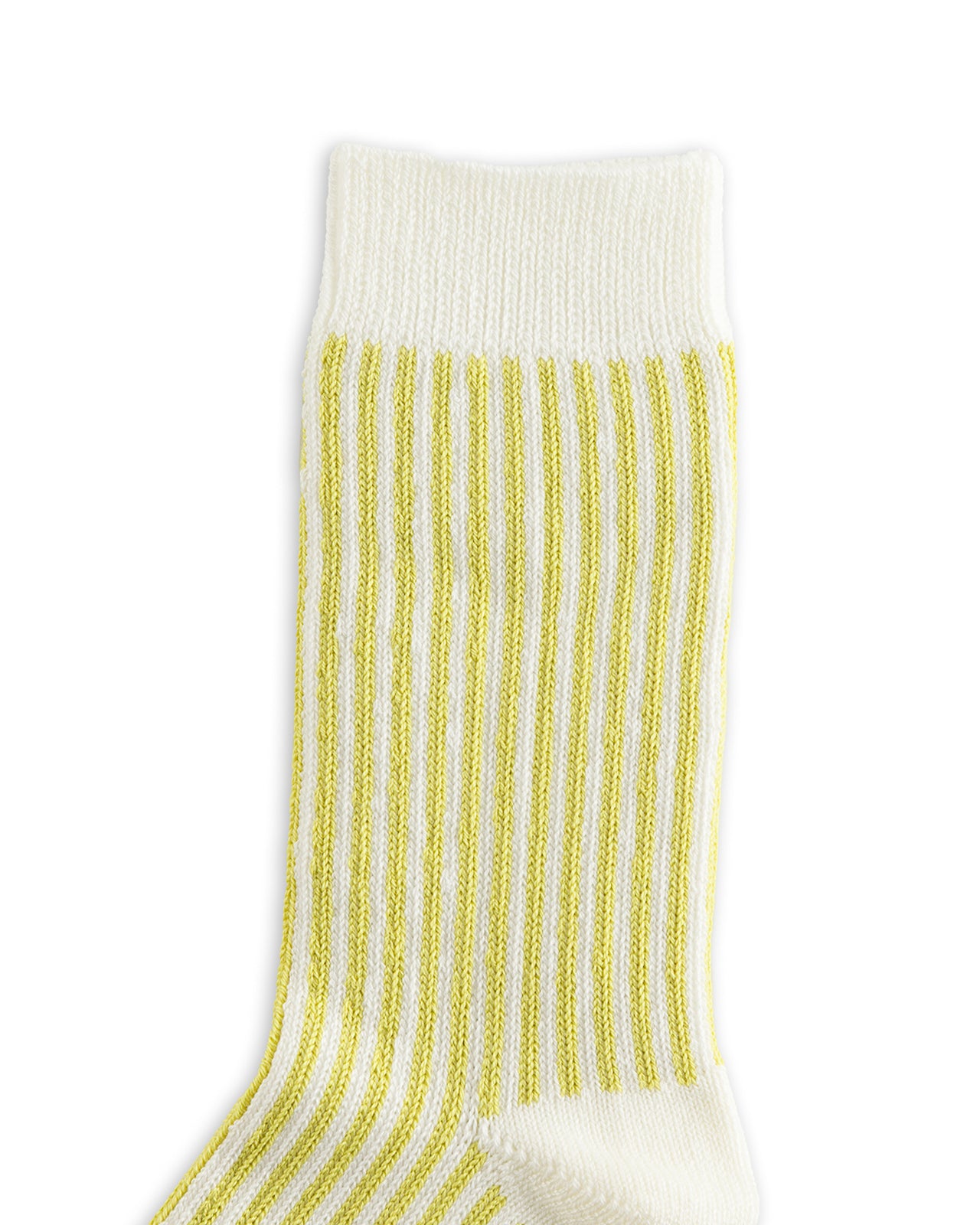 RoToTo Vertical Stripe Socks - White/Lime - Standard & Strange