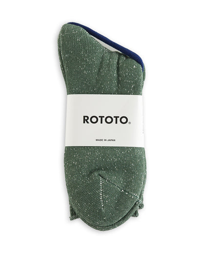 RoToTo Washi Pile Crew Socks - Dark Green - Standard & Strange