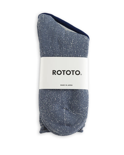 RoToTo Washi Pile Crew Socks - Slate Blue - Standard & Strange