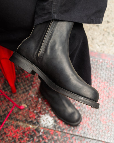 Rolling Dub Trio Casper Side Zip Boot - Black Guidi Calf - Standard & Strange