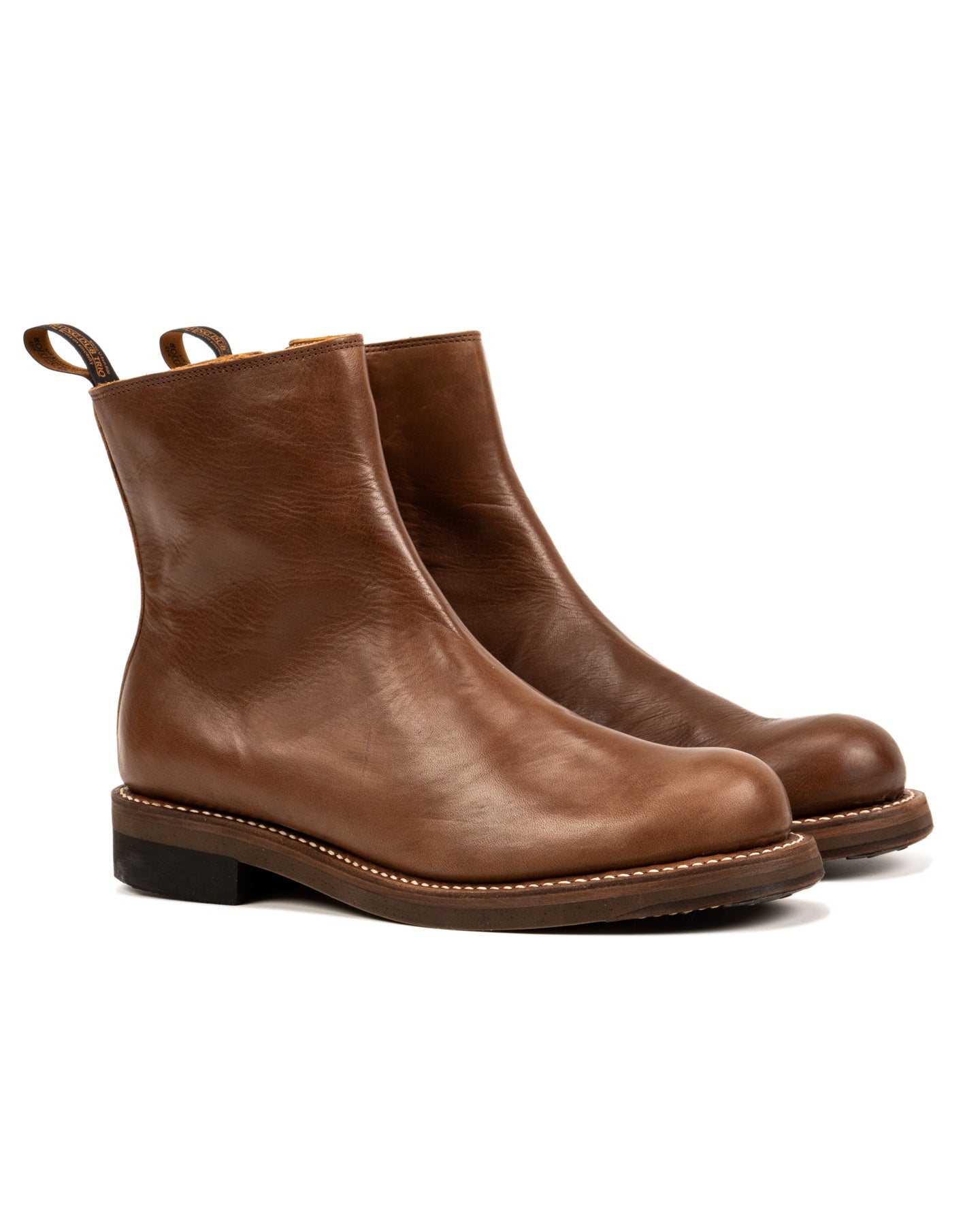 Casper Side Zip Boot - Brown Horsehide