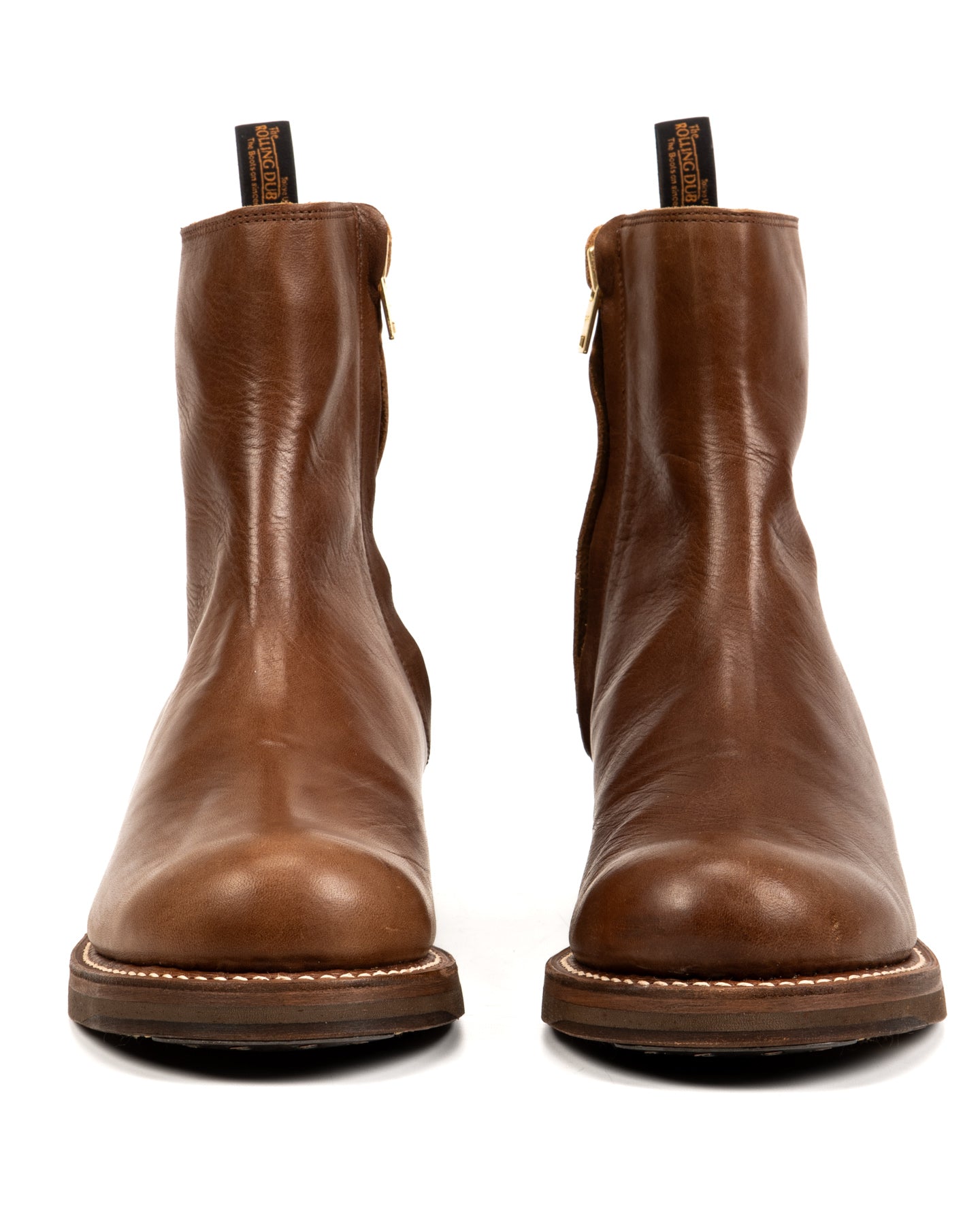 Casper Side Zip Boot - Brown Horsehide