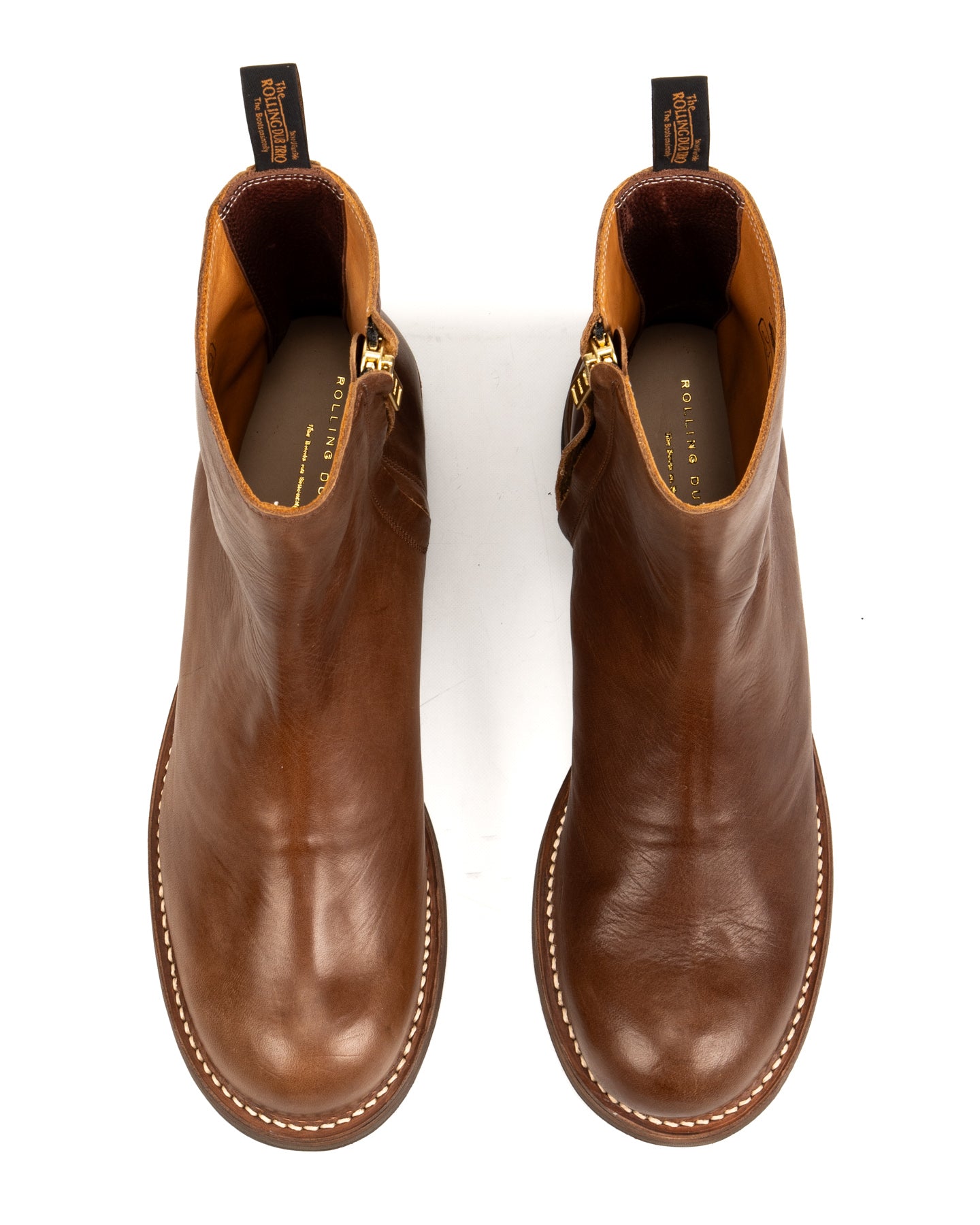 Casper Side Zip Boot - Brown Horsehide