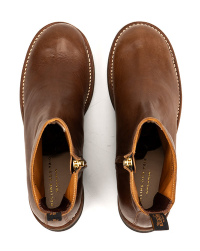 Casper Side Zip Boot - Brown Horsehide
