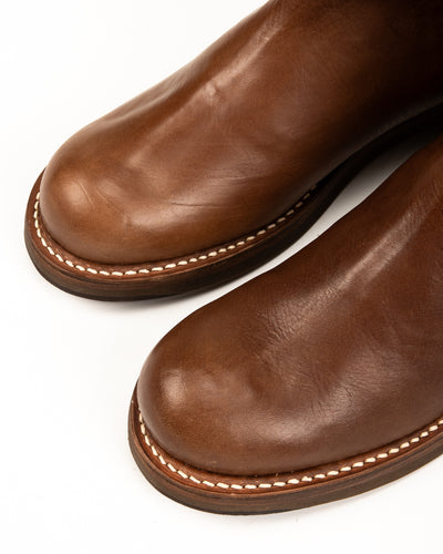 Casper Side Zip Boot - Brown Horsehide